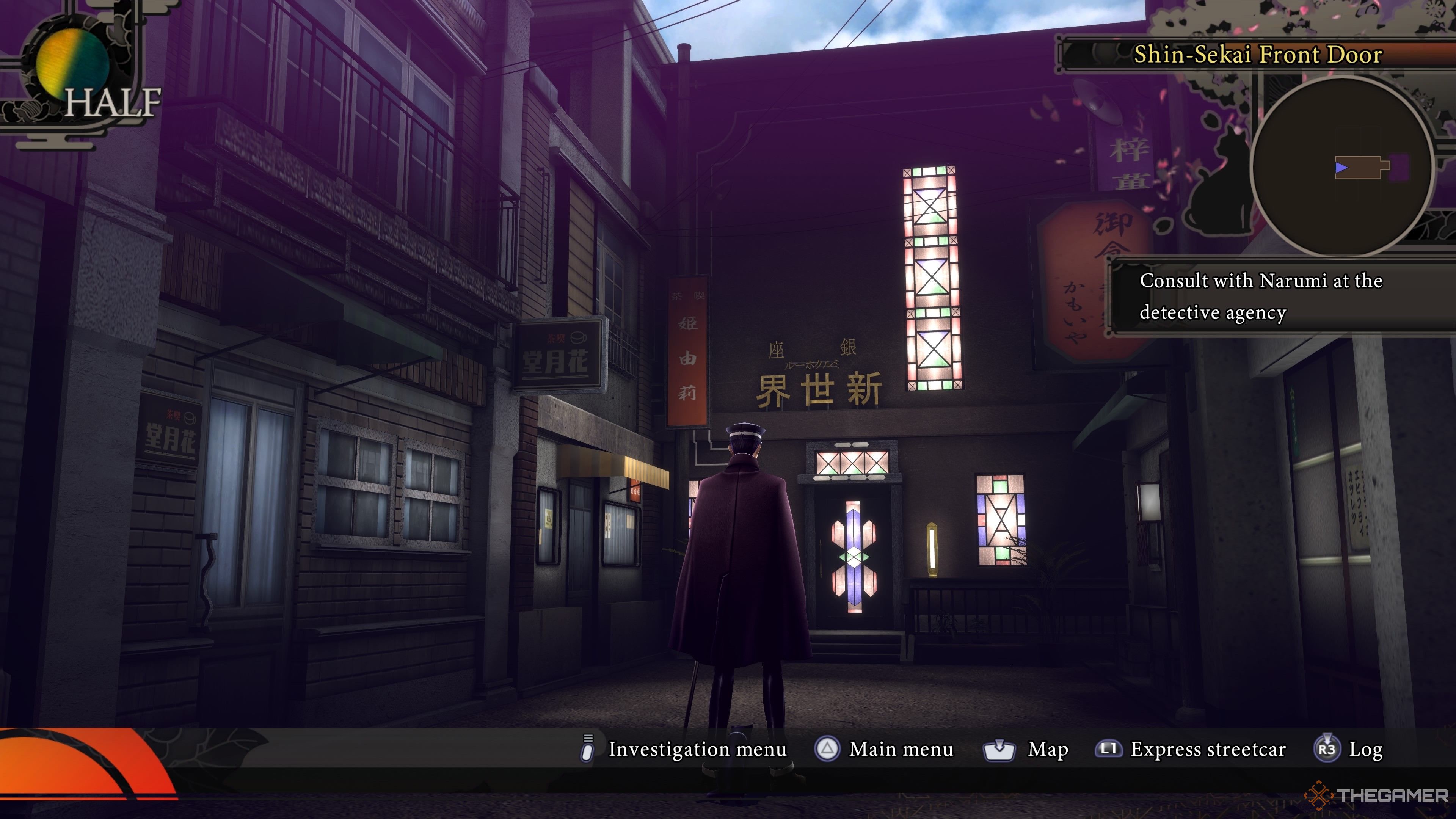 Raidou outside Shin-Sekai in Raidou Remastered The Mystery of the Soulless Army.