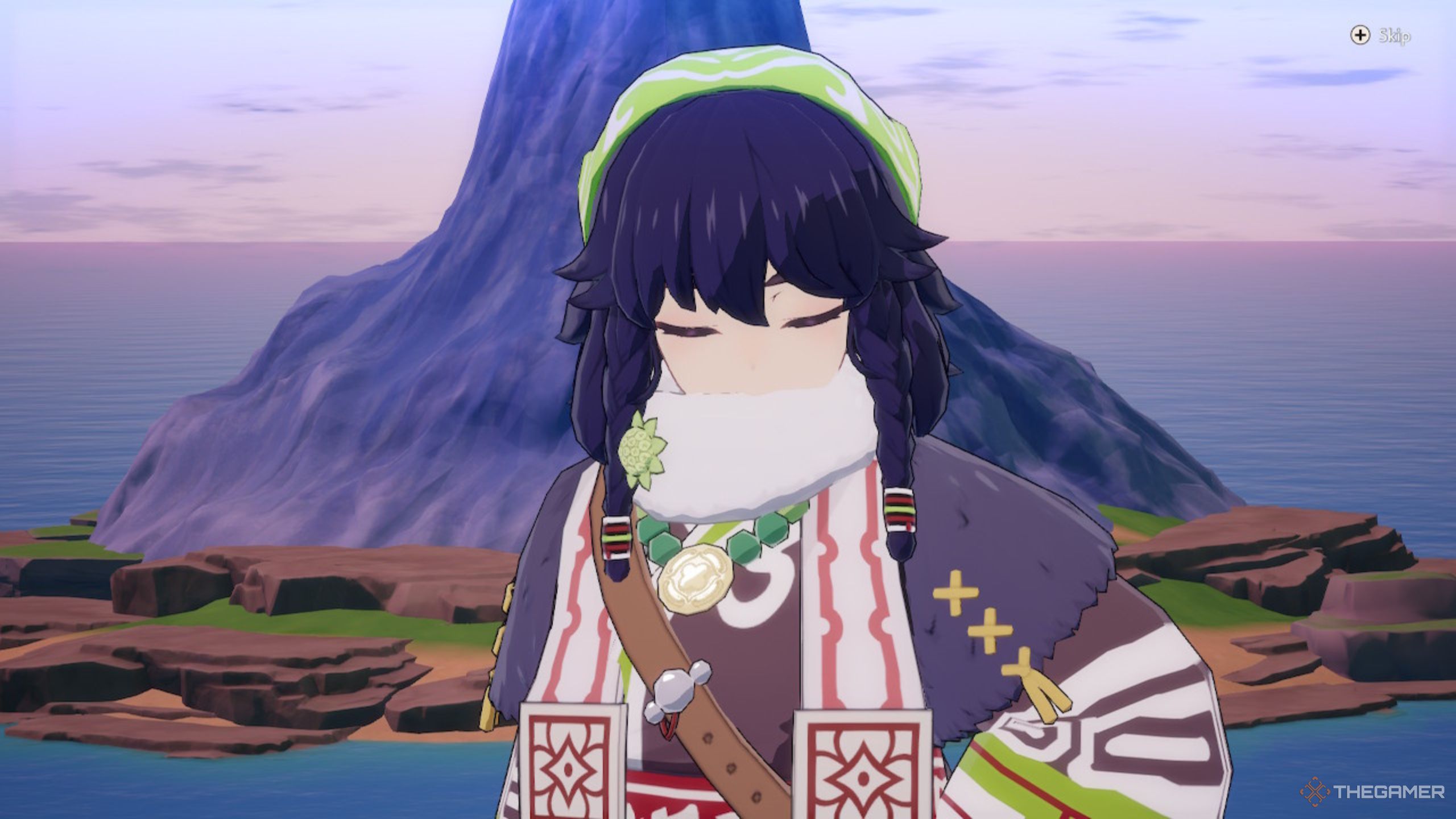 Rune Factory Guardians Of Azuma hanging out with Pilika near the mountains.