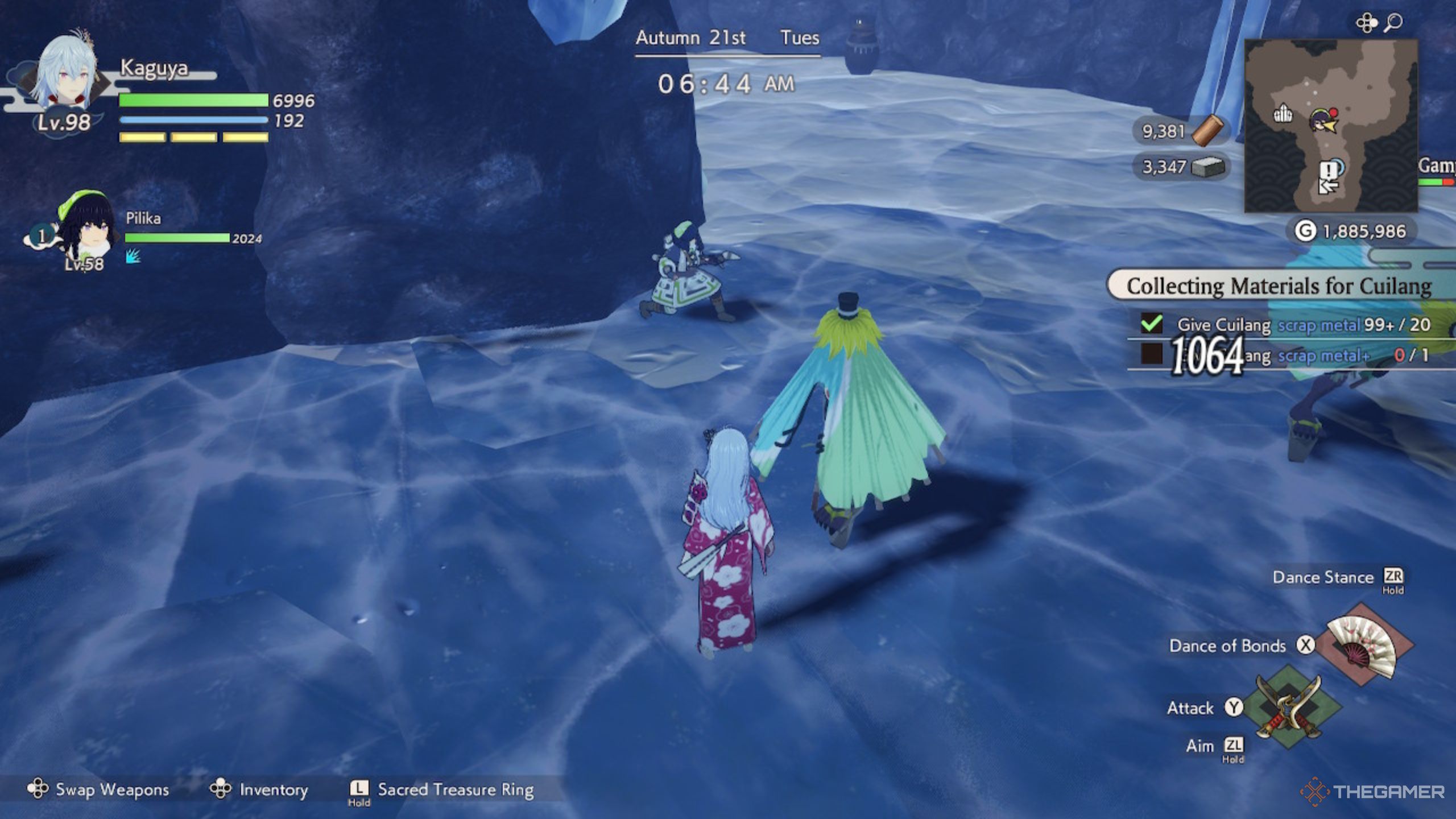 Rune Factory Guardians Of Azuma Pilika attacking with bow in combat.