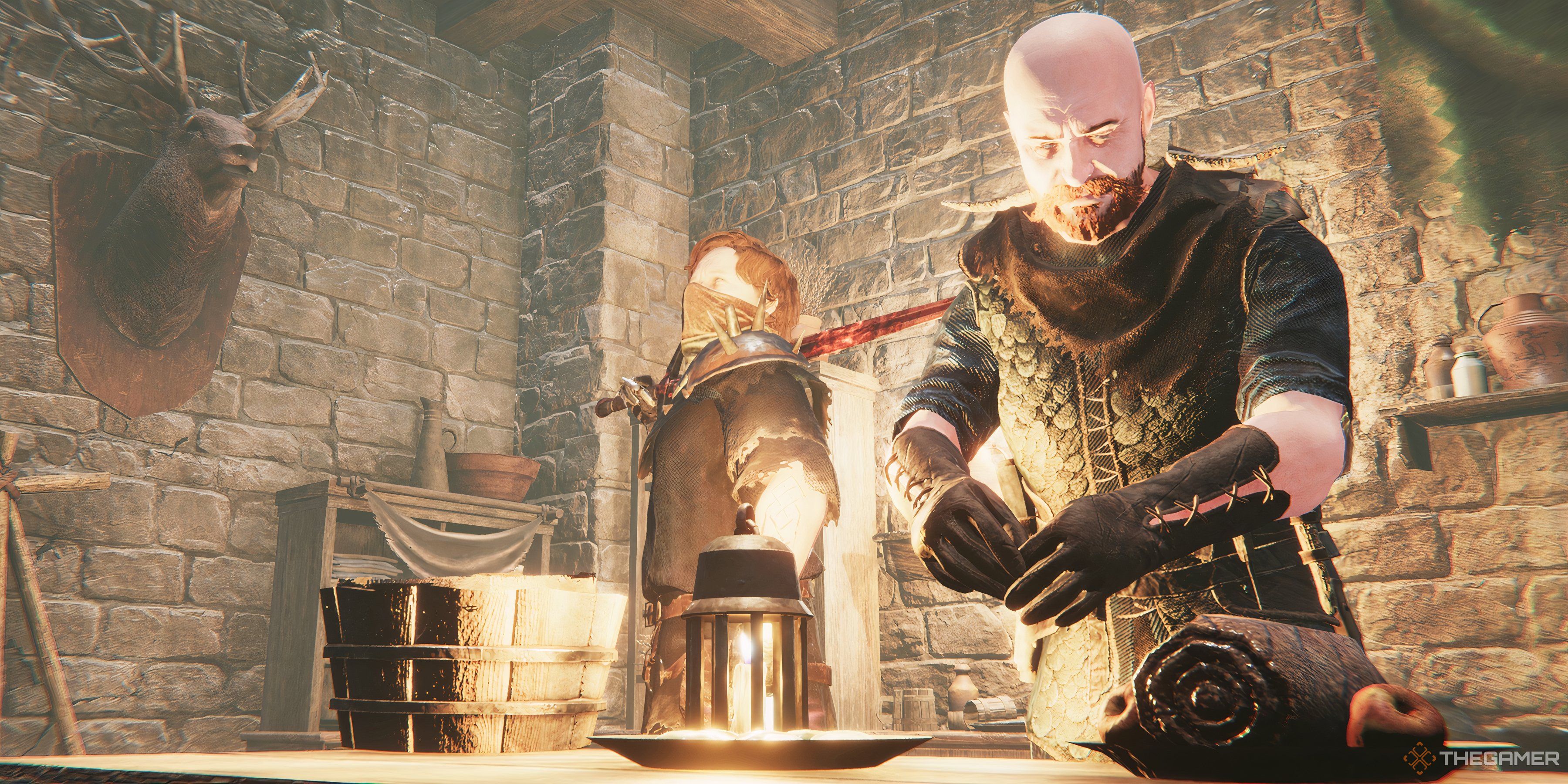 The main character prepares the Best Cooking Recipes with Ruairc in Tainted Grail: The Fall Of Avalon.