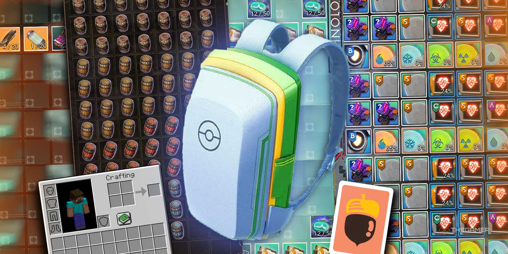 Terrible Inventory Management Screens of No Man's Sky Minecraft Pokémon GO Baldur's Gate 3 Collage of Inventory Screens.