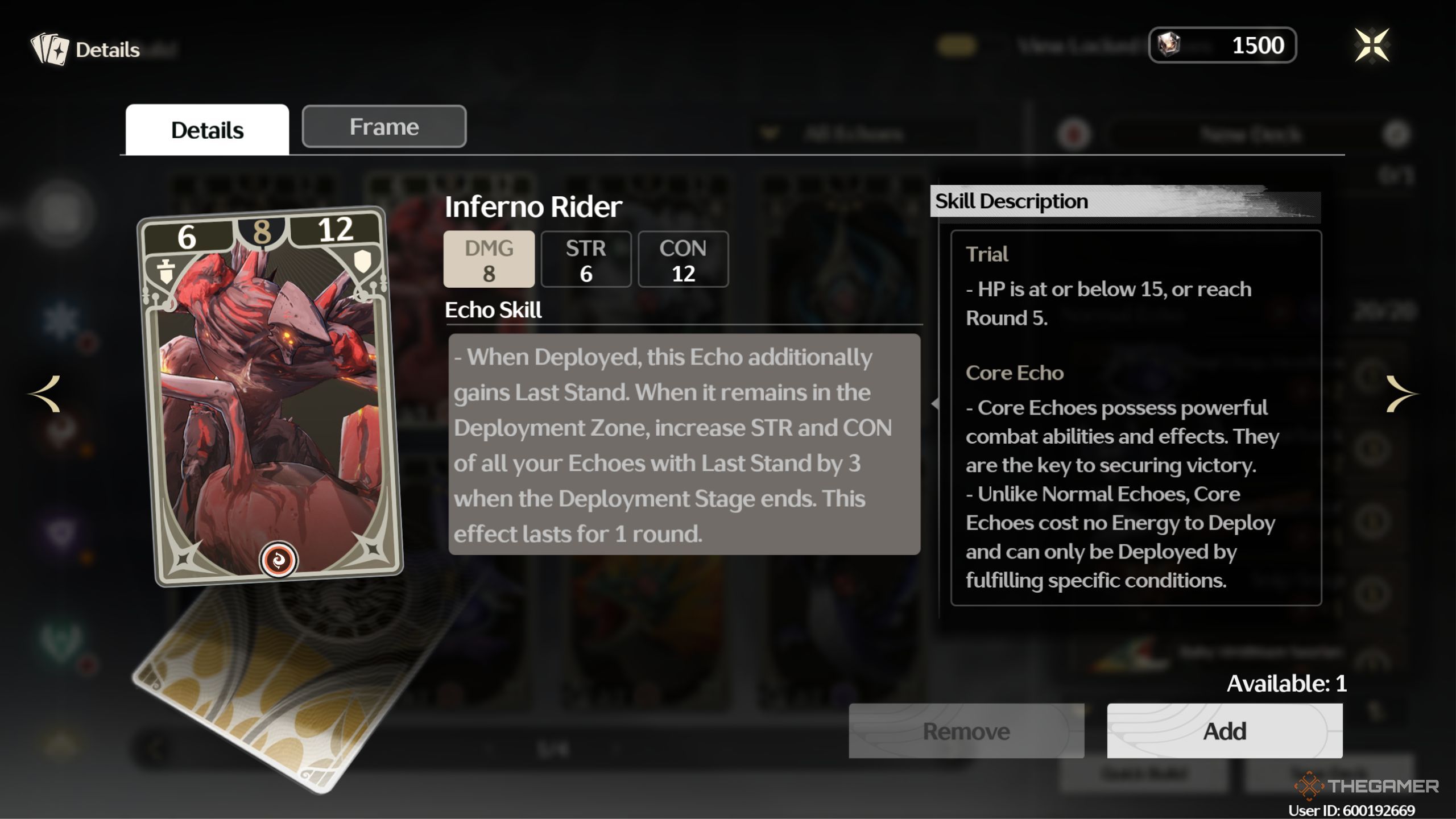 Wuthering waves all out to the peaks of prestige inferno rider core echo with description.