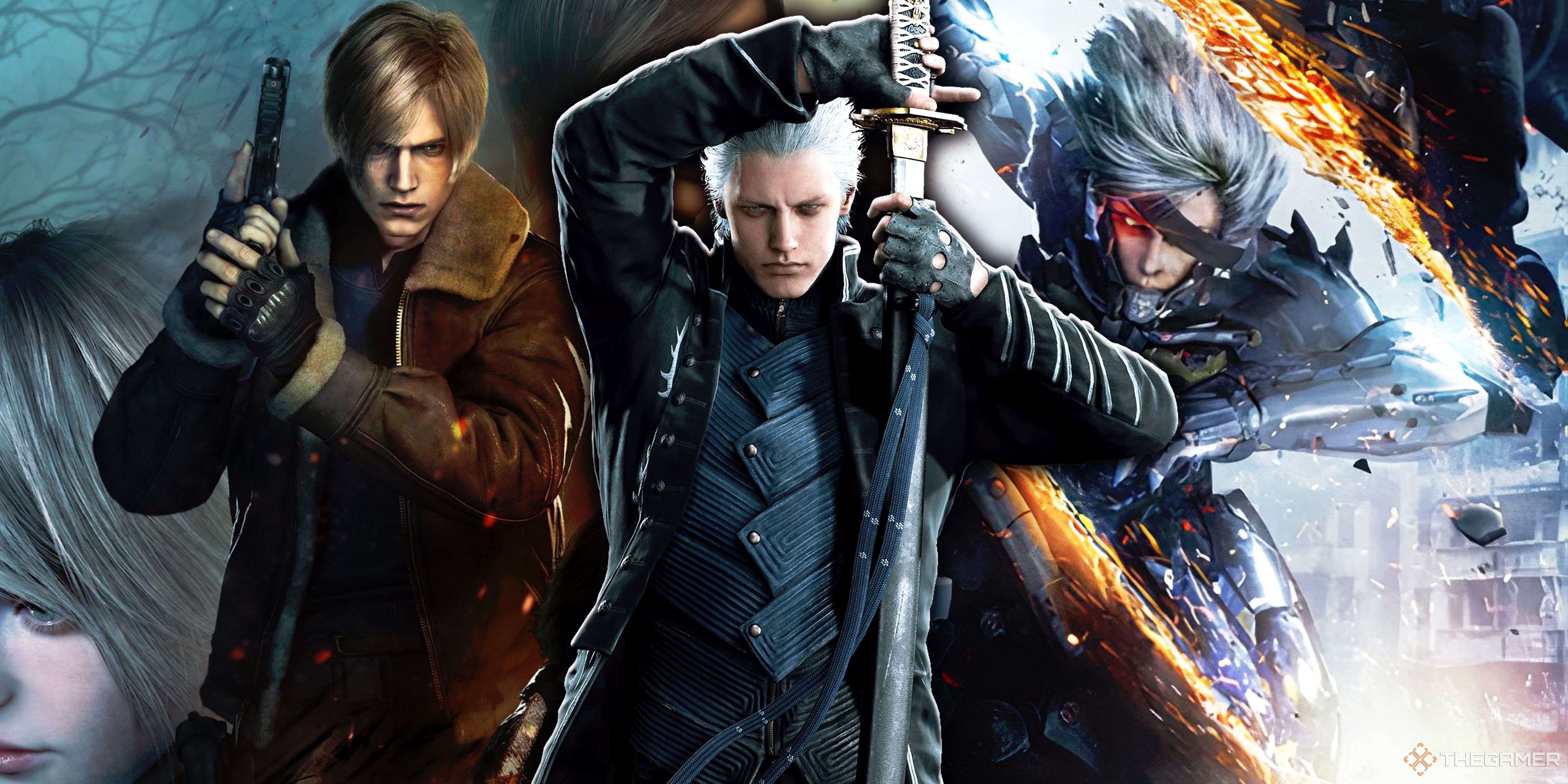 Resident Evil 4 Remake, Devil May Cry 5 and Metal Gear Rising Revengeance.