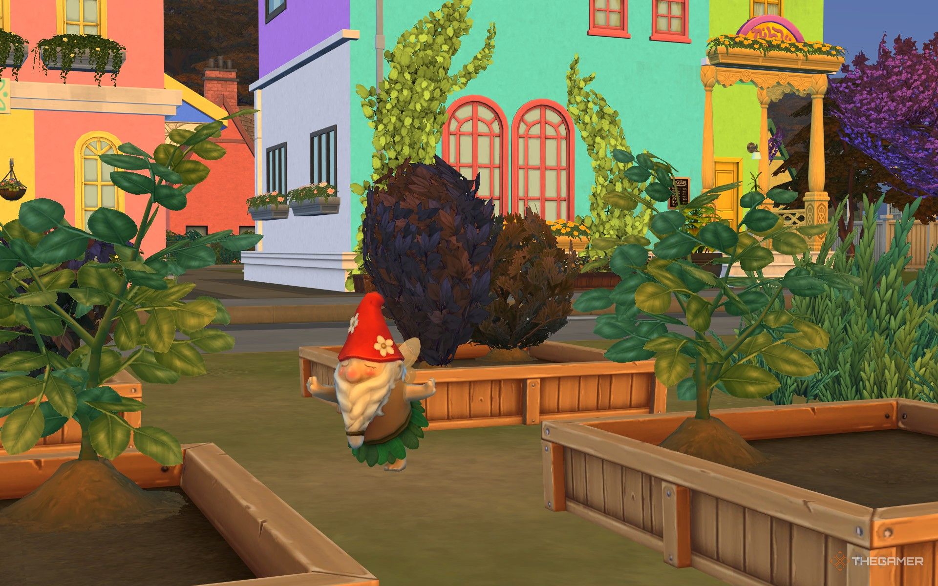Gnome with a flutter with a garden in Innisgreen in Sims 4 Enchanted by Nature.
