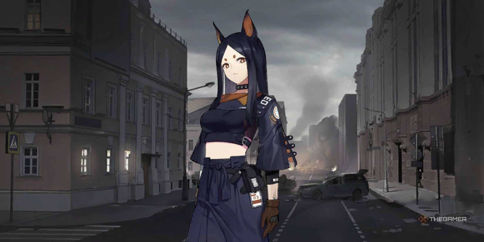 Arknights character on the main screen.