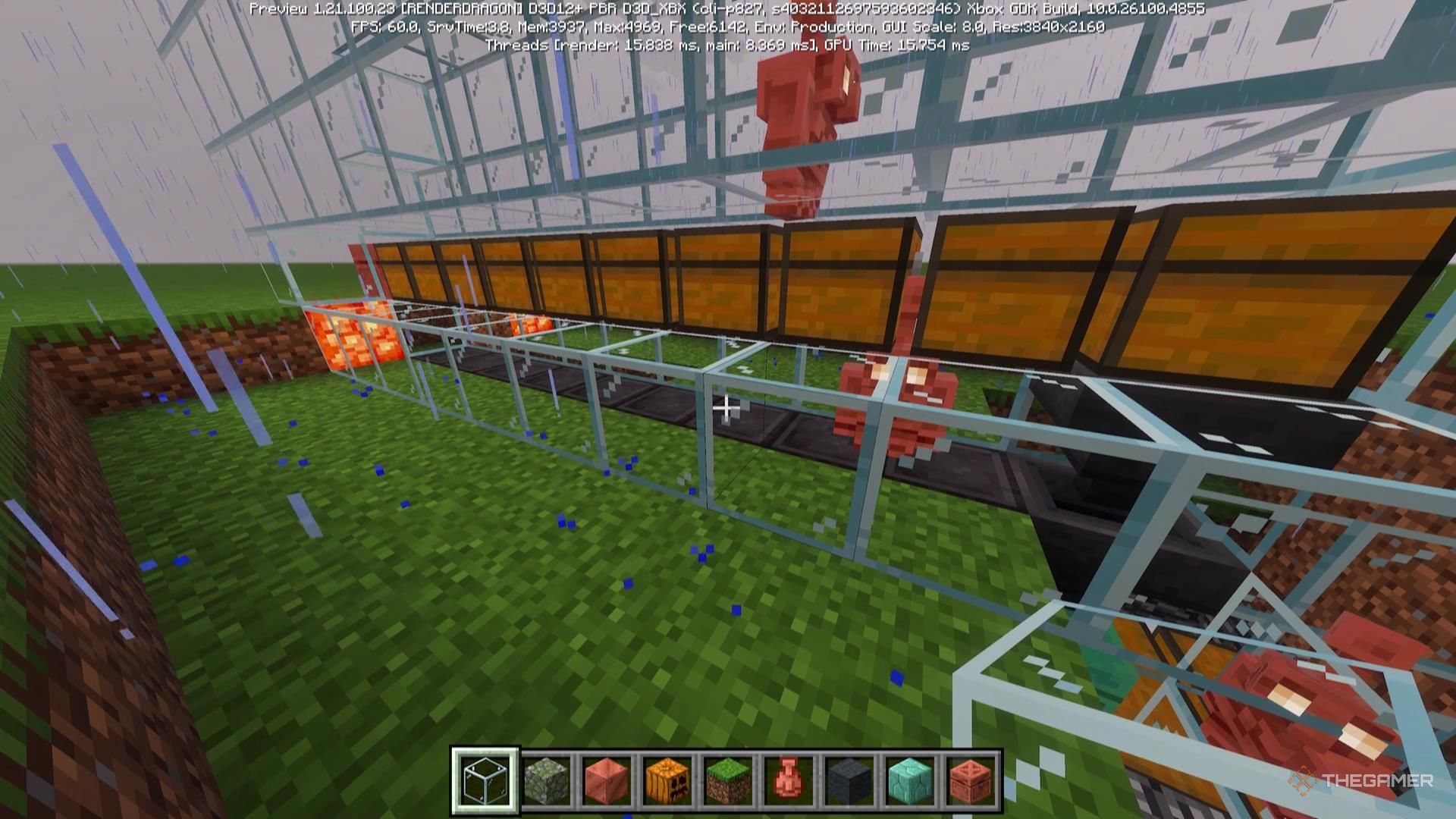 Copper Golems works in a limited glass set in Minecraft.