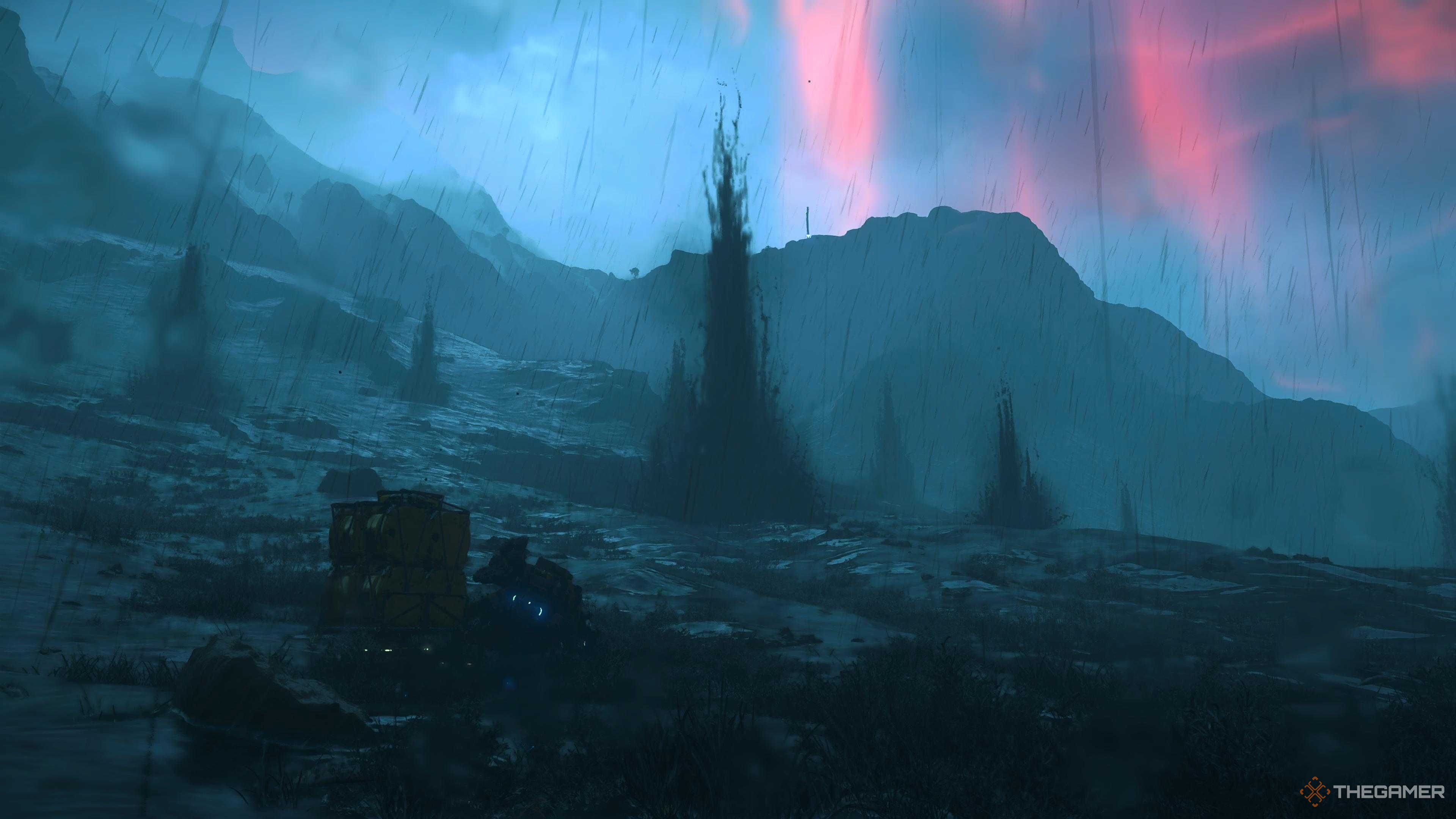 Death beach 2 Sam turned into tar during the gate baking with red sky.