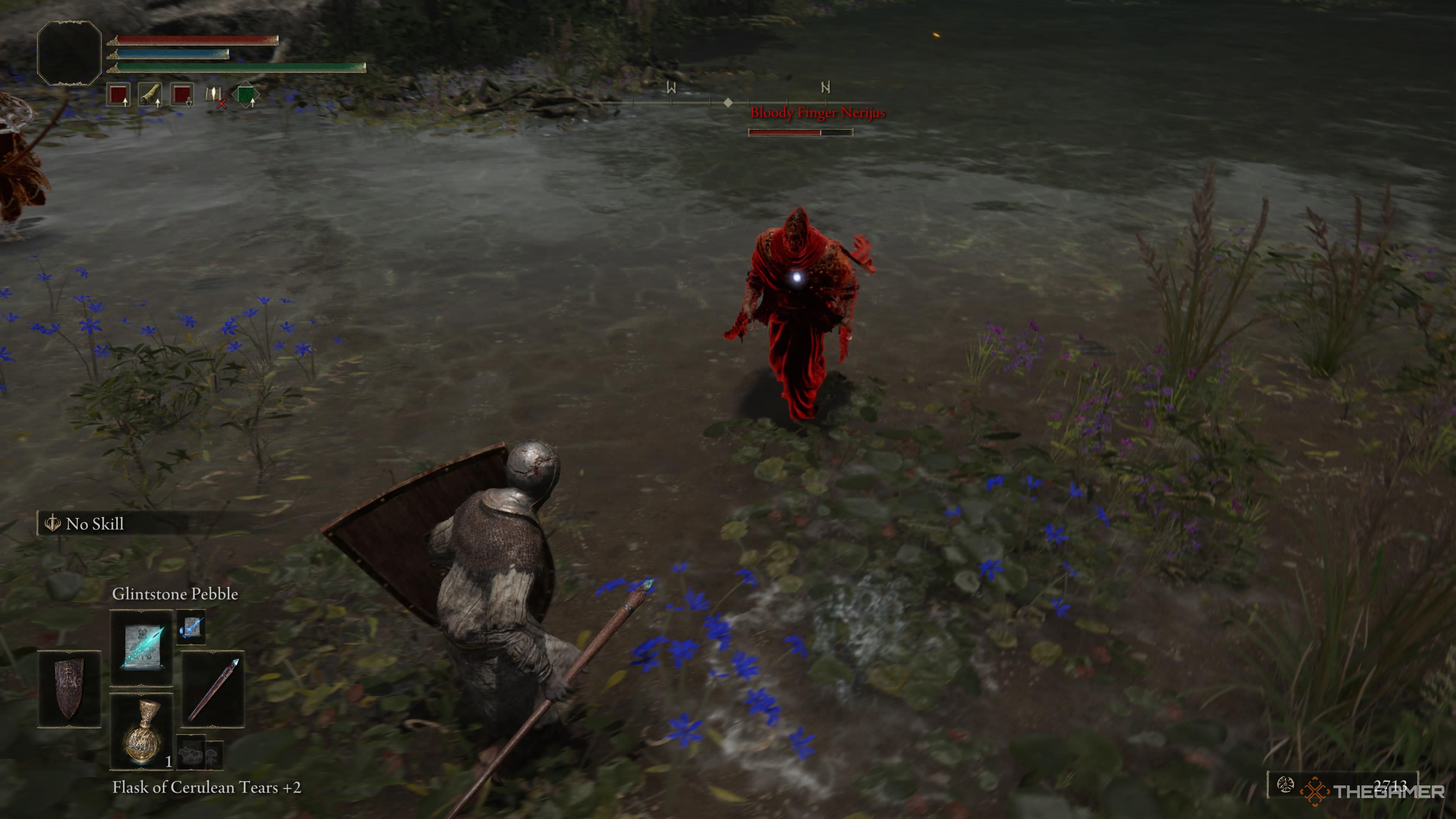 The player faces the red phantom who attacked them to Elden.