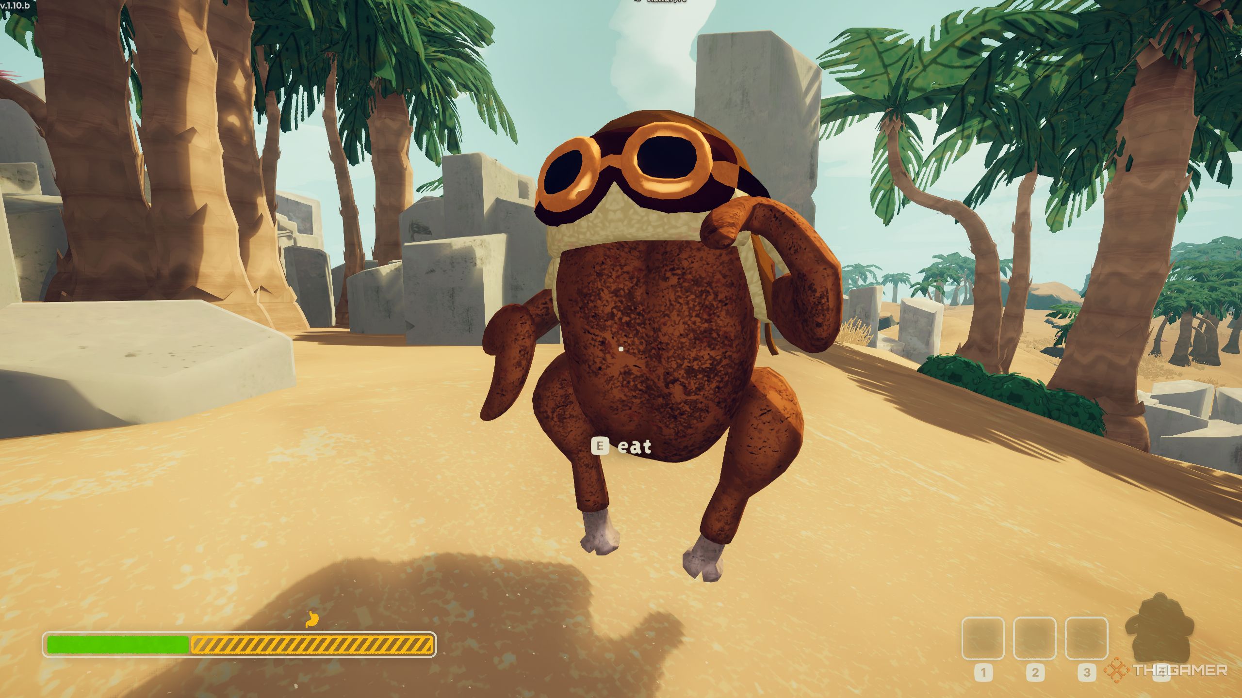 Another player showing as a fried chicken in the top.