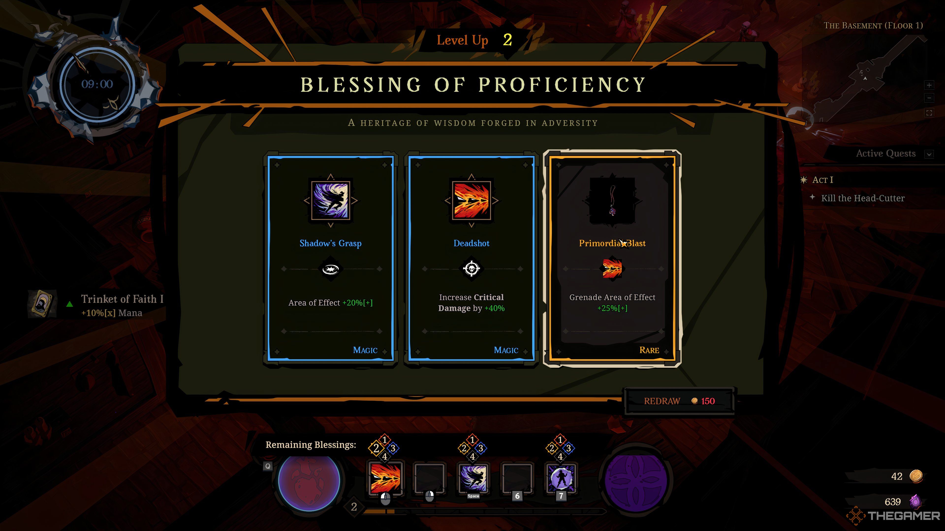 Rare upgrades for a relief called Primordal Blast in hell clock.