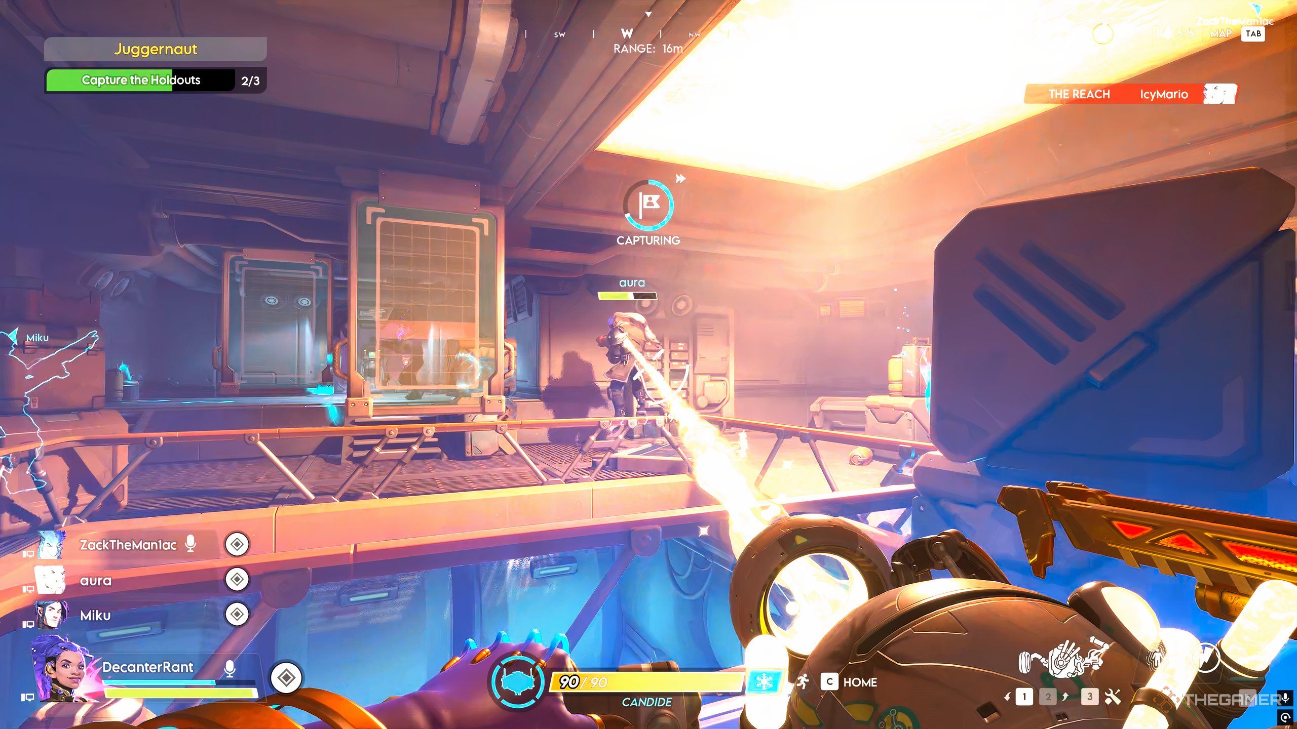 One player heals another player with his weapon in Wildgate.