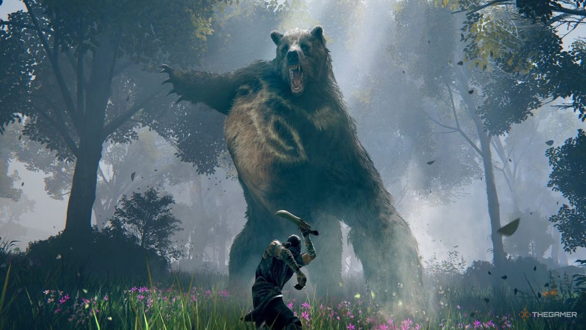 Runebear, who is going to attack players with the right claw in Elden Ring.