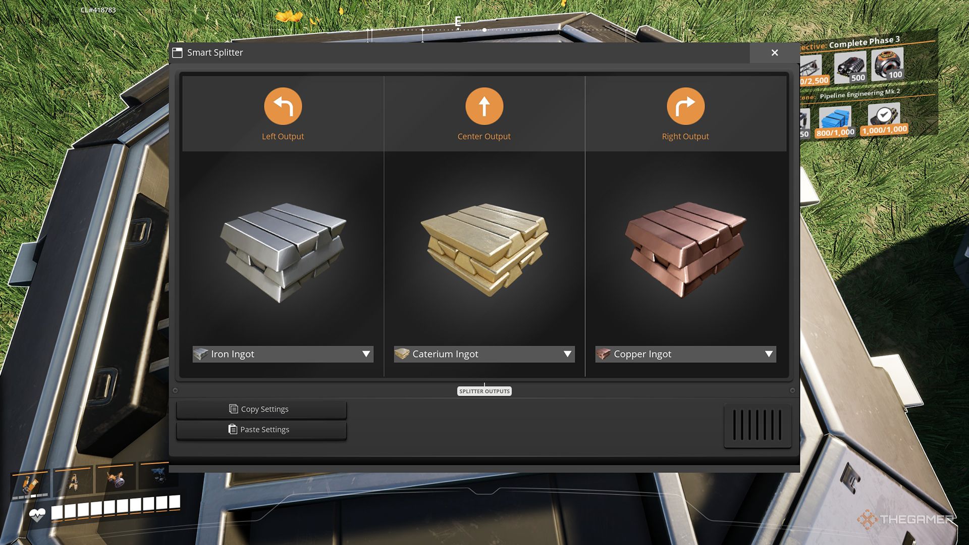 Interface for sorting satisfactory items by smart splitter.