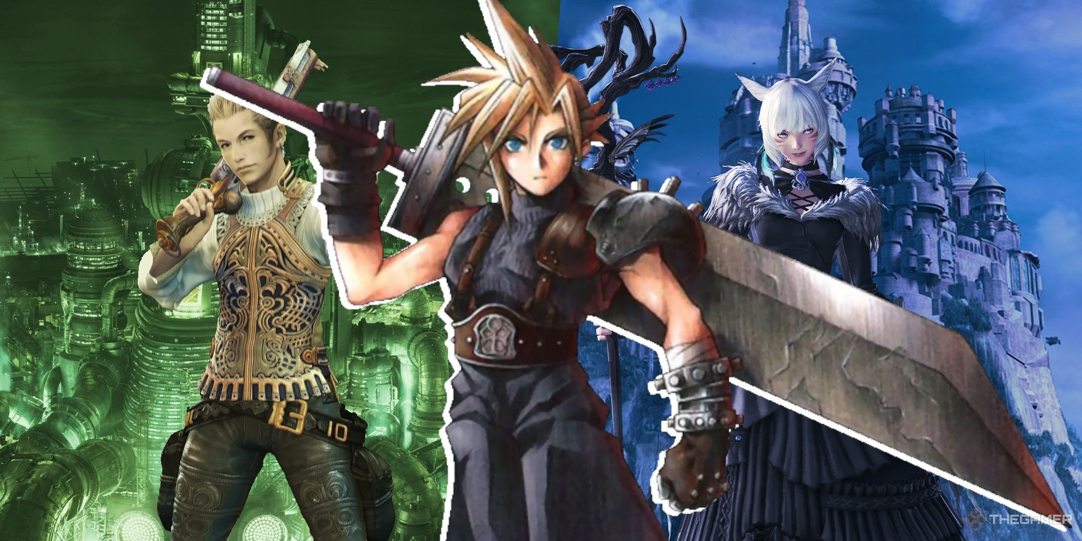 Split Image with Cloud, Balthier, and Y'shtola.