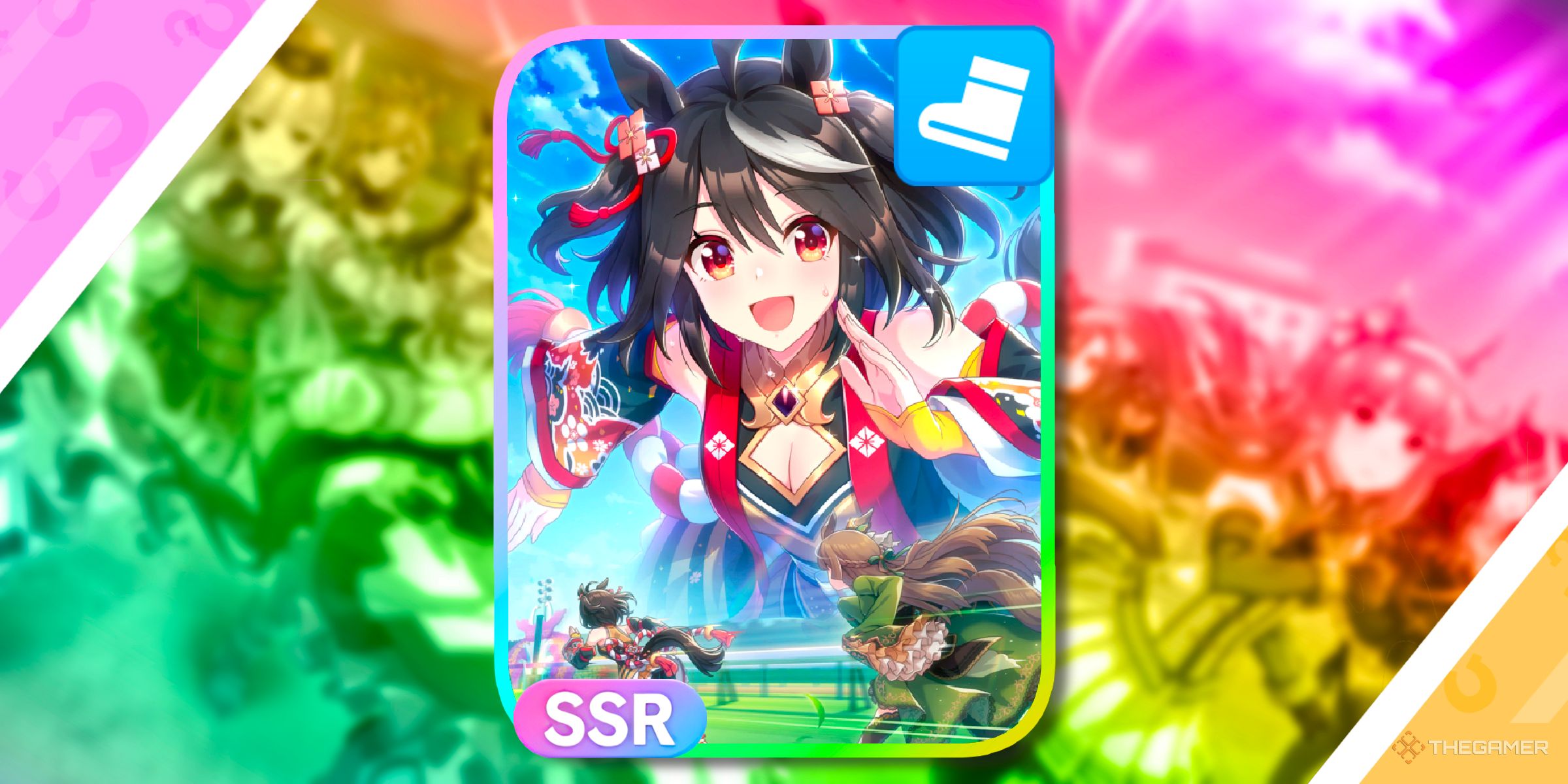 SSR Kitasan Black [Fire at My Heels] Speed Support Card from Umamusume: Pretty Derby.
