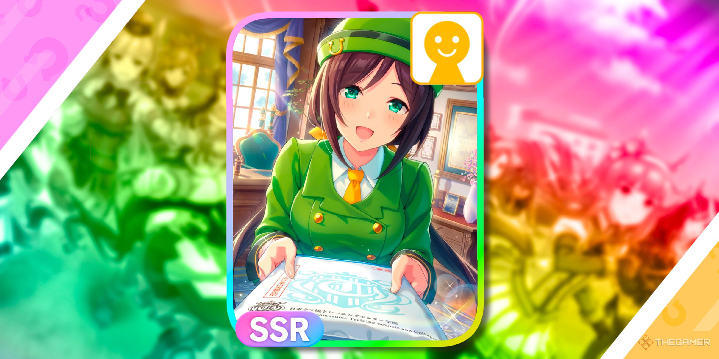 SSR Tazuna Hayakawa [Tracen Reception] Pal Support Card from Umamusume: Pretty Derby.