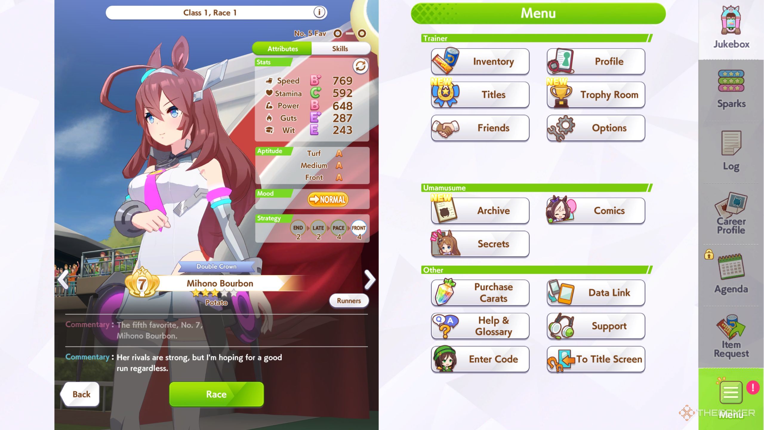 UMAMUSOME STORE STEPS ALL Statistics Before Banbon race.