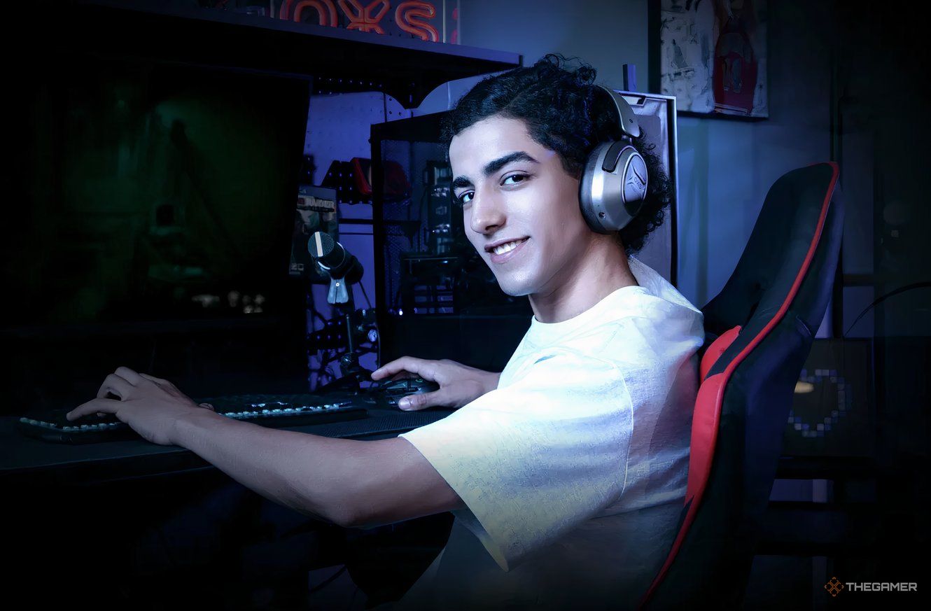 A man using the OXS Storm A2 headphones.