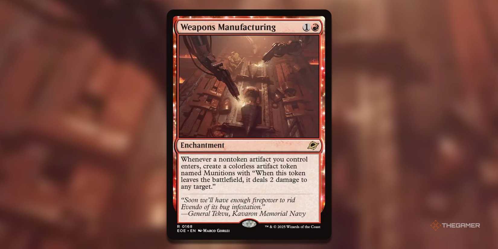 Arms building cards, from magic: set the edge of eternal land.