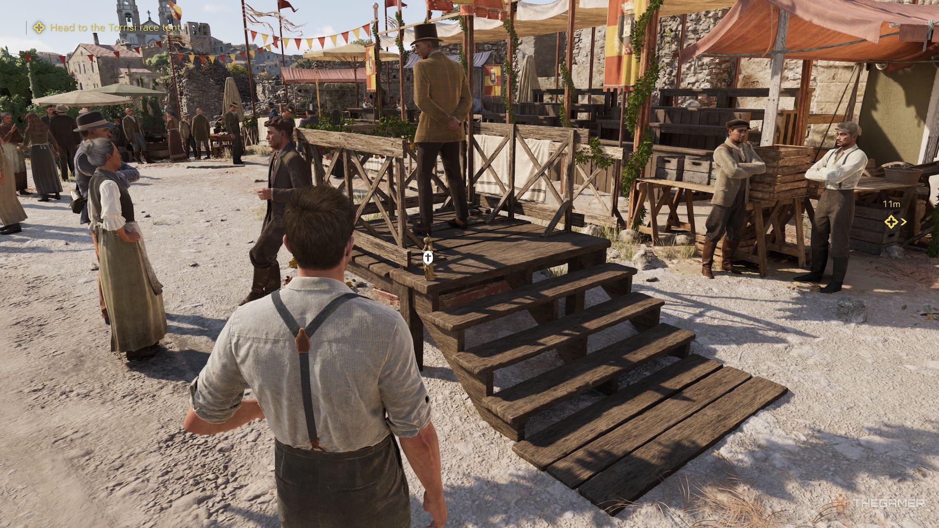 The magic at the top of some podium stairs in the mafia in the old country.