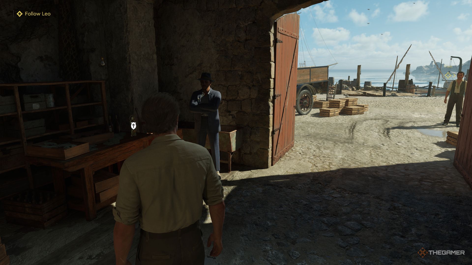 The magic next to the big door in the mafia in the old country.