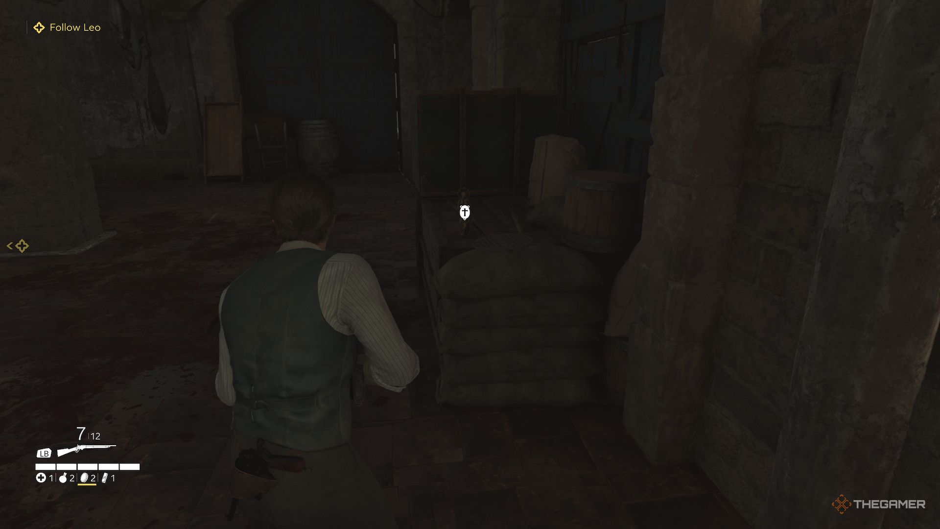 Spell on the box, near the sand bag in the mafia in the old country.