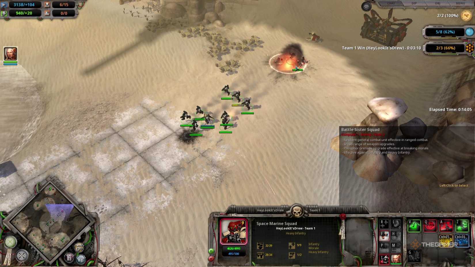 A Frag Grenade blows up a group of enemies Warhammer 40000 Dawn of War Definitive Edition.