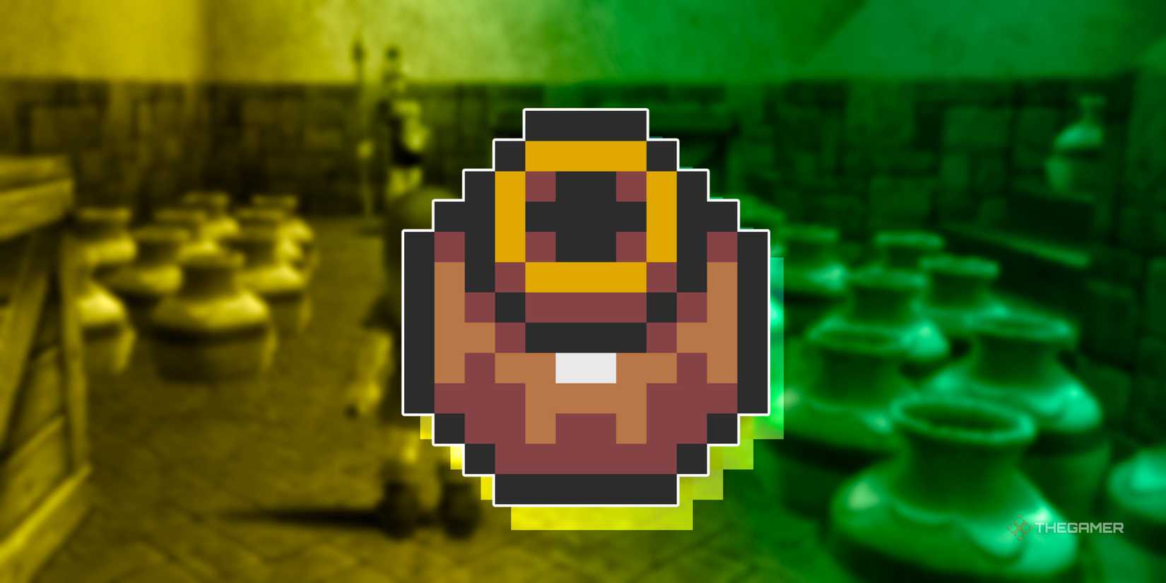 A pixel art pot from The Legend of Zelda A Link To The Past.