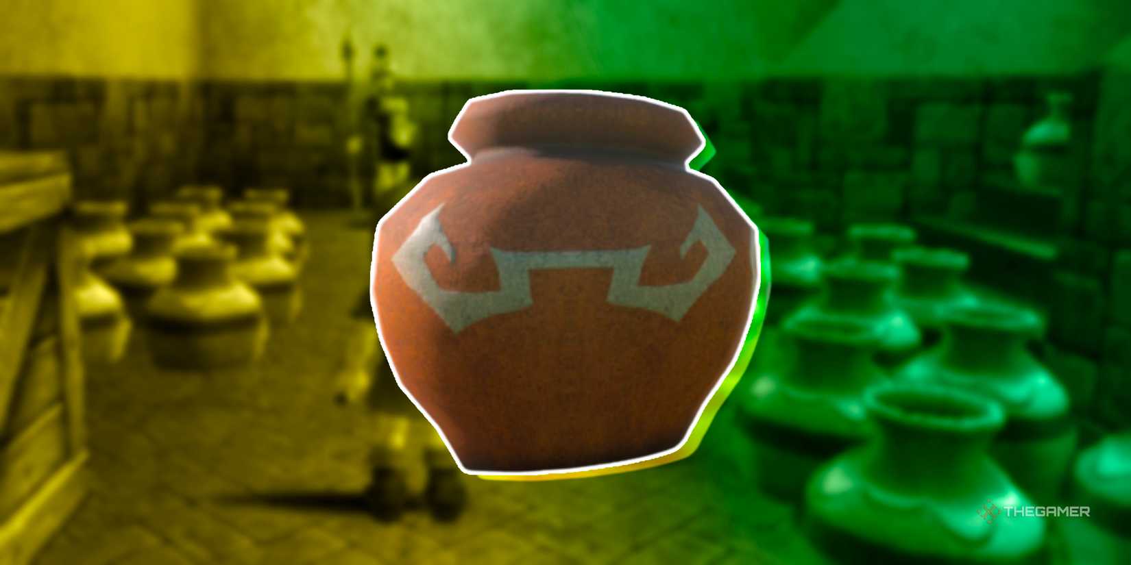 A red pot from The Legend of Zelda Breath of the Wild and Tears of the Kingdom.