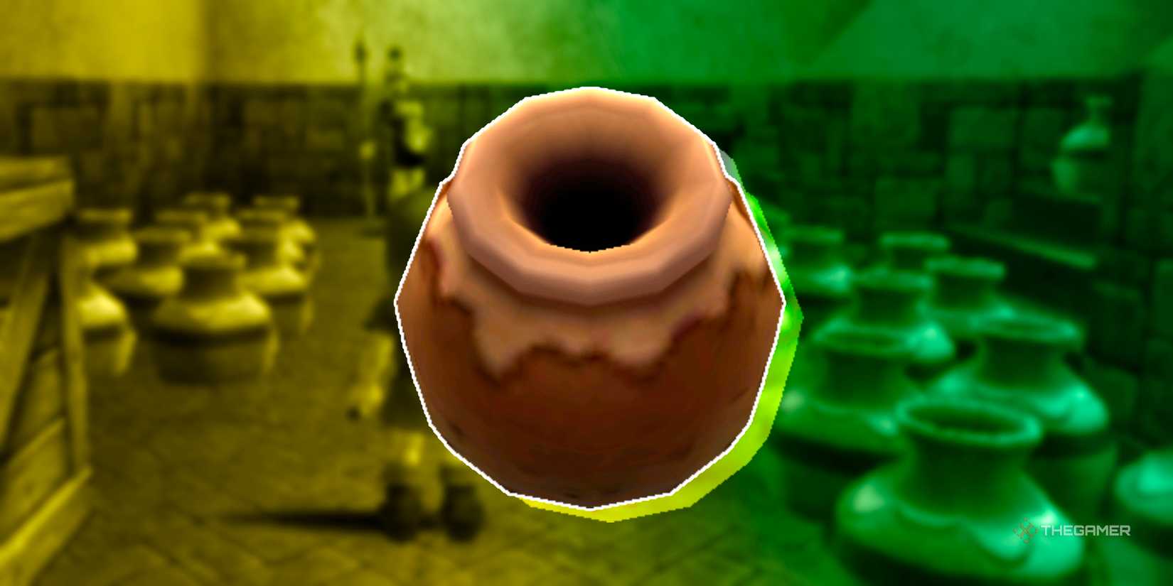 A round pot with a honey like design from The Legend of Zelda Tri Force Heroes.