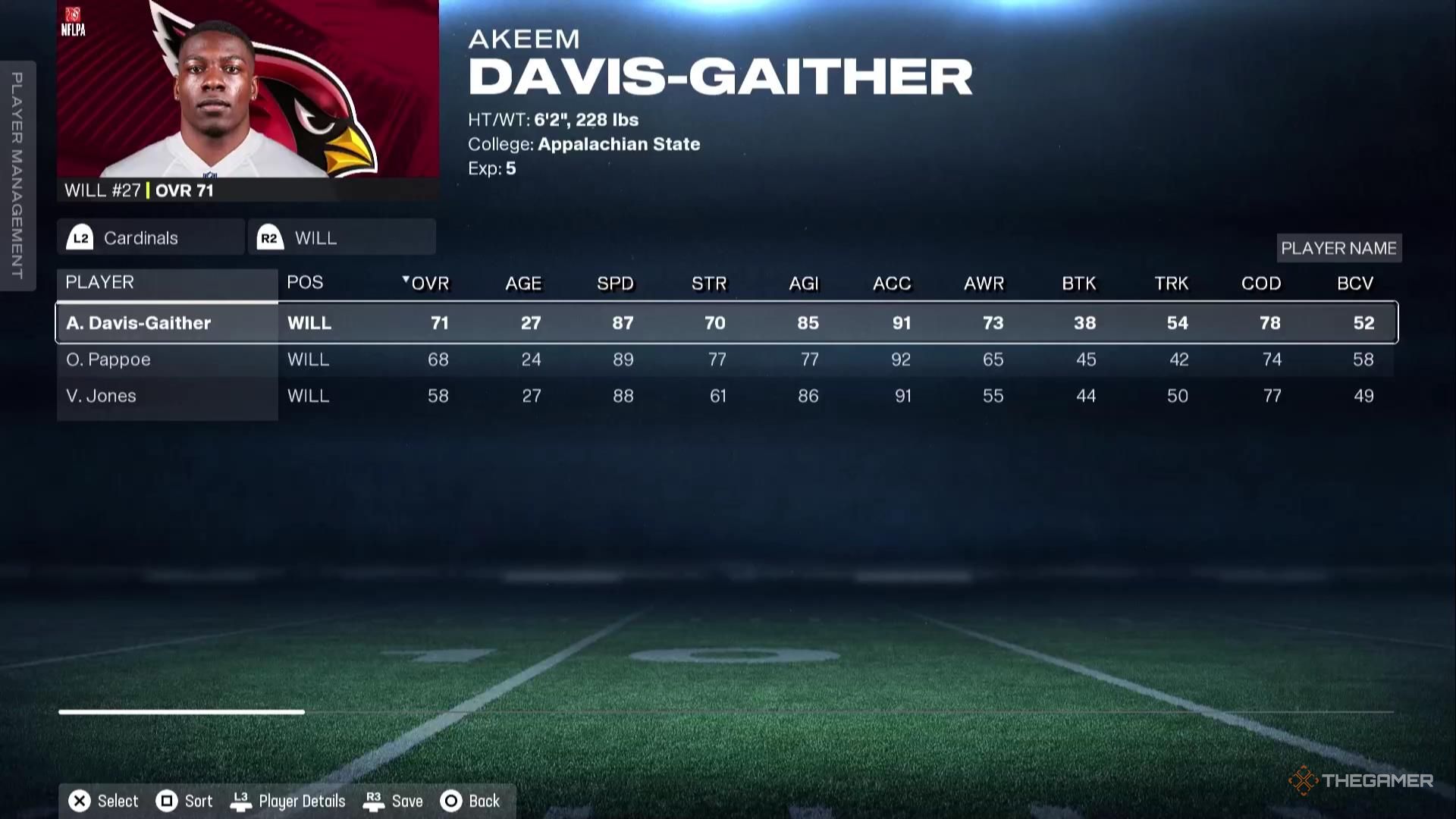 Akeem Davis-Gaither in Madden NFL 26.