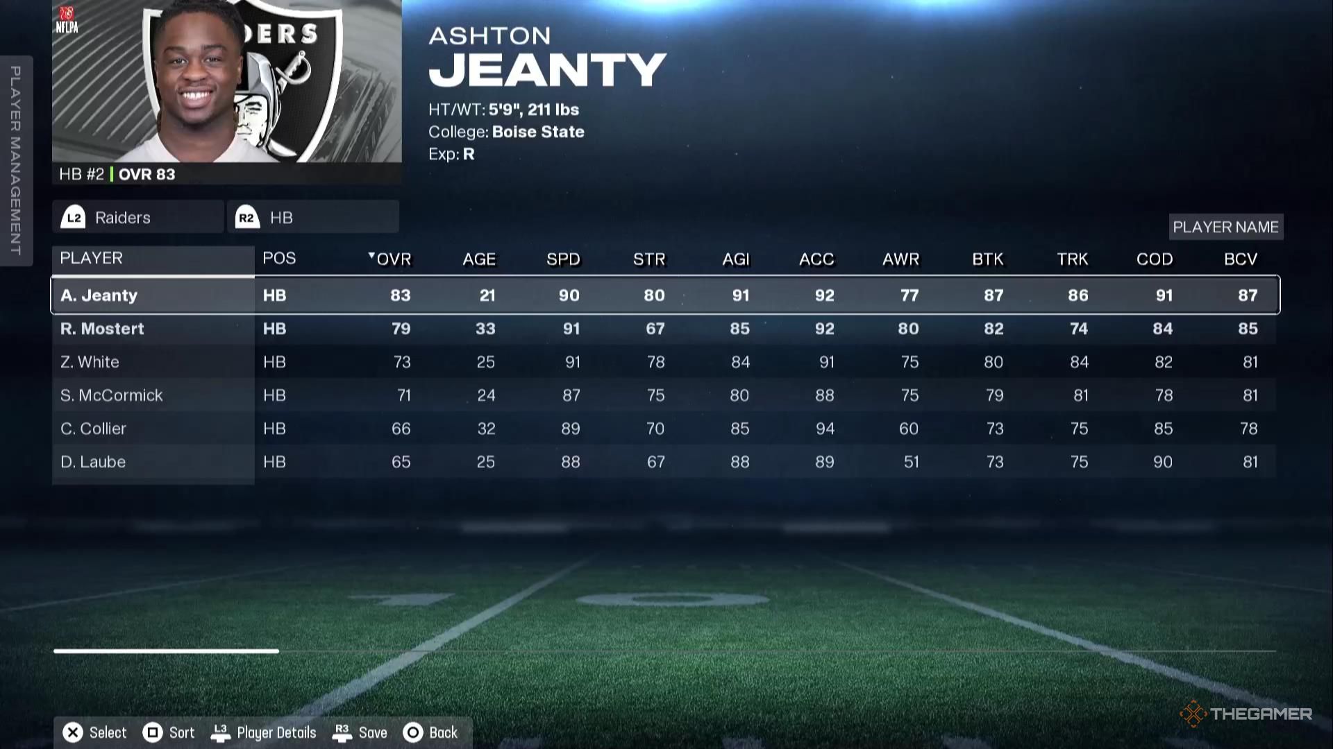 Ashton Jeanty in Madden NFL 26.