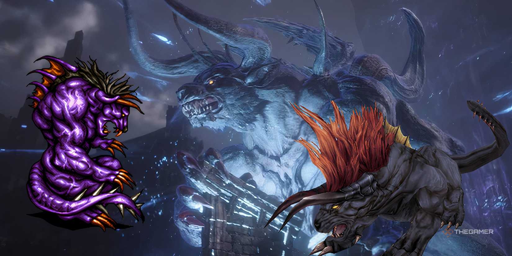 Behemoths from three different Final Fantasy games.