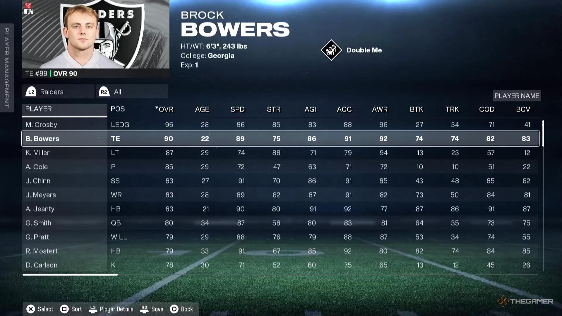 Brock Bowers in Madden NFL 26.