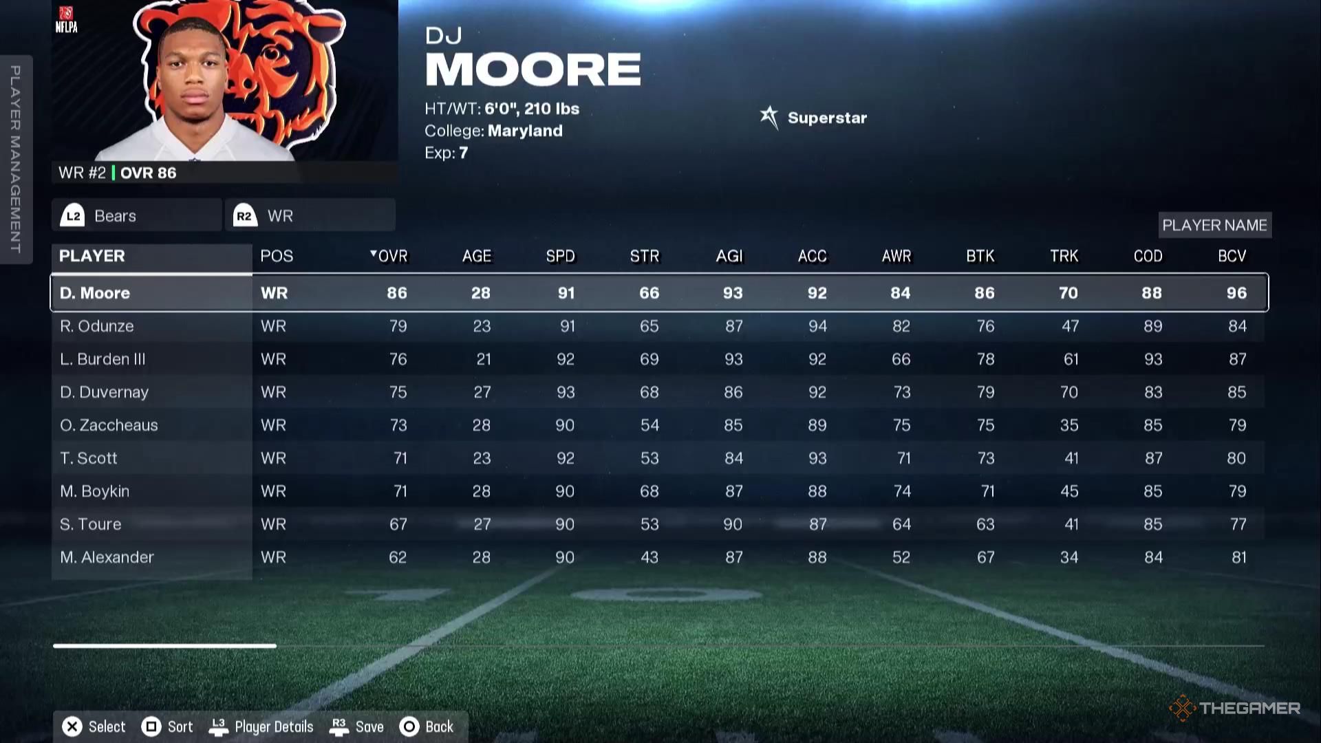 DJ Moore in Madden NFL 26.