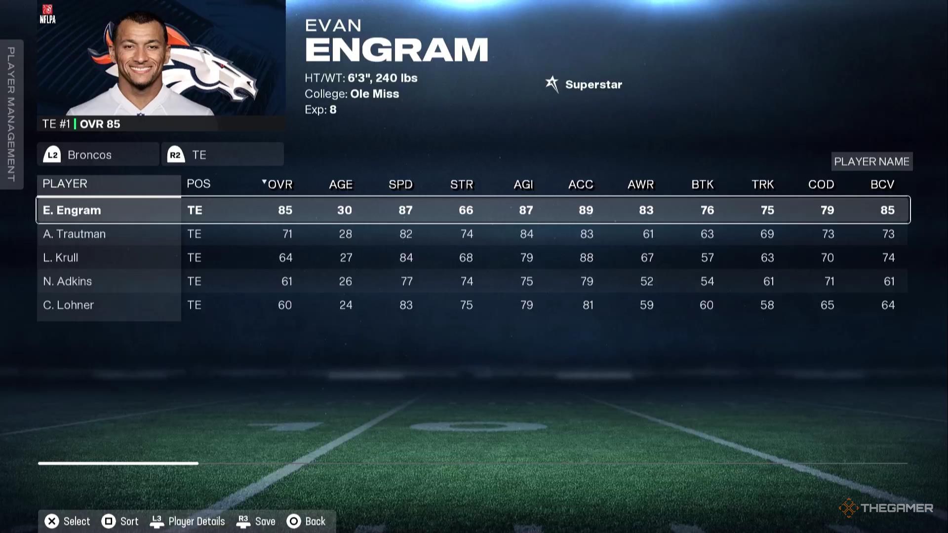 Evan Engram in Madden NFL 26.