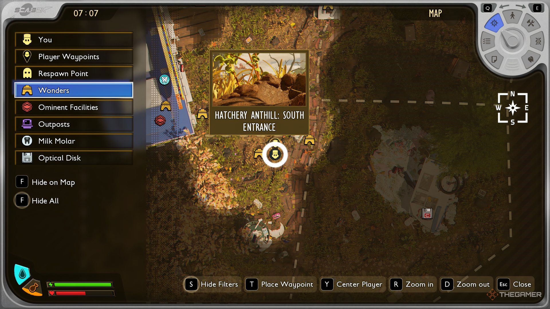 Selected on a map of ground 2 with hatchery anthine. 