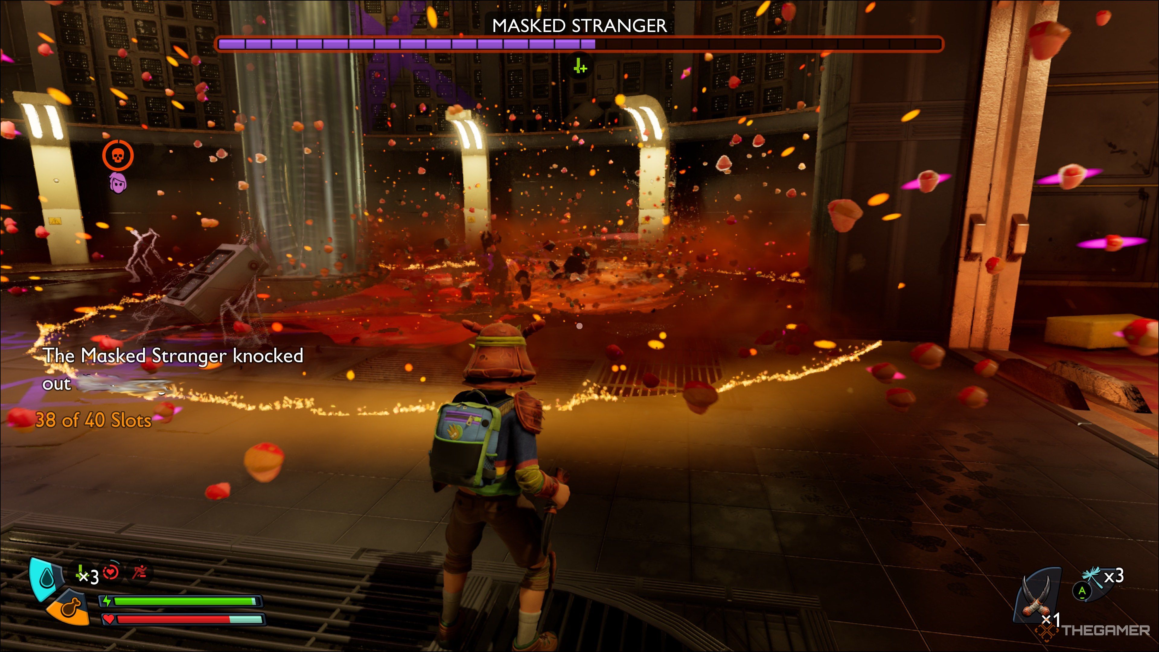 Masked Stranger Boss Ground Attack Knockout in ground 2.