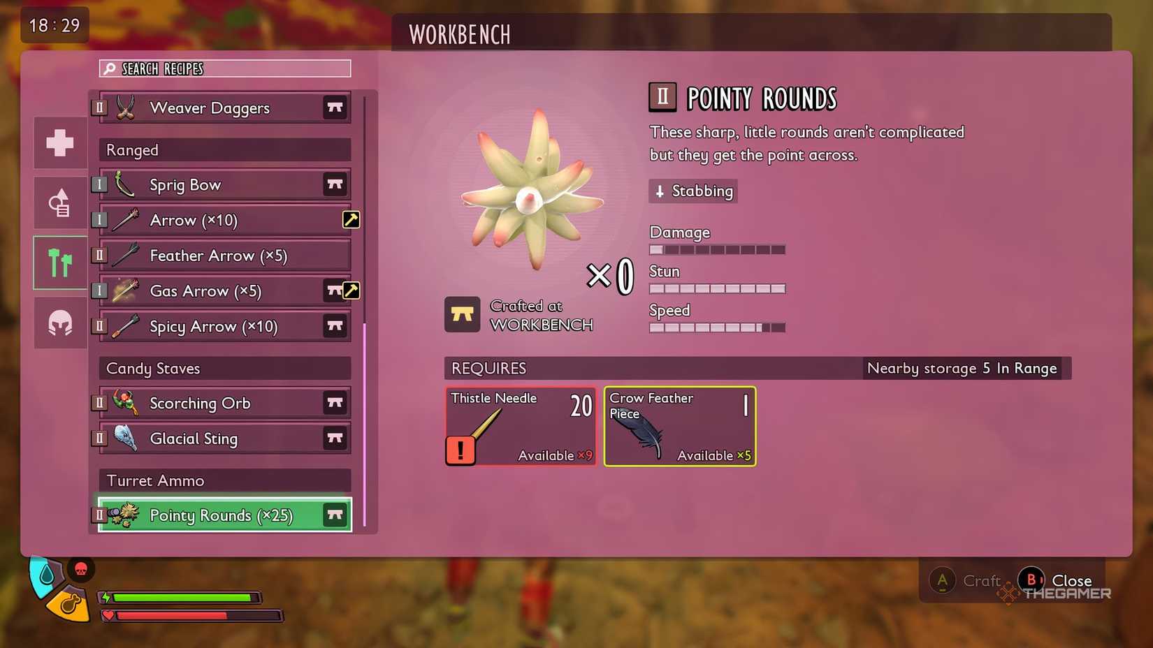 Two turret ammunition is grounded on the work bench menu.