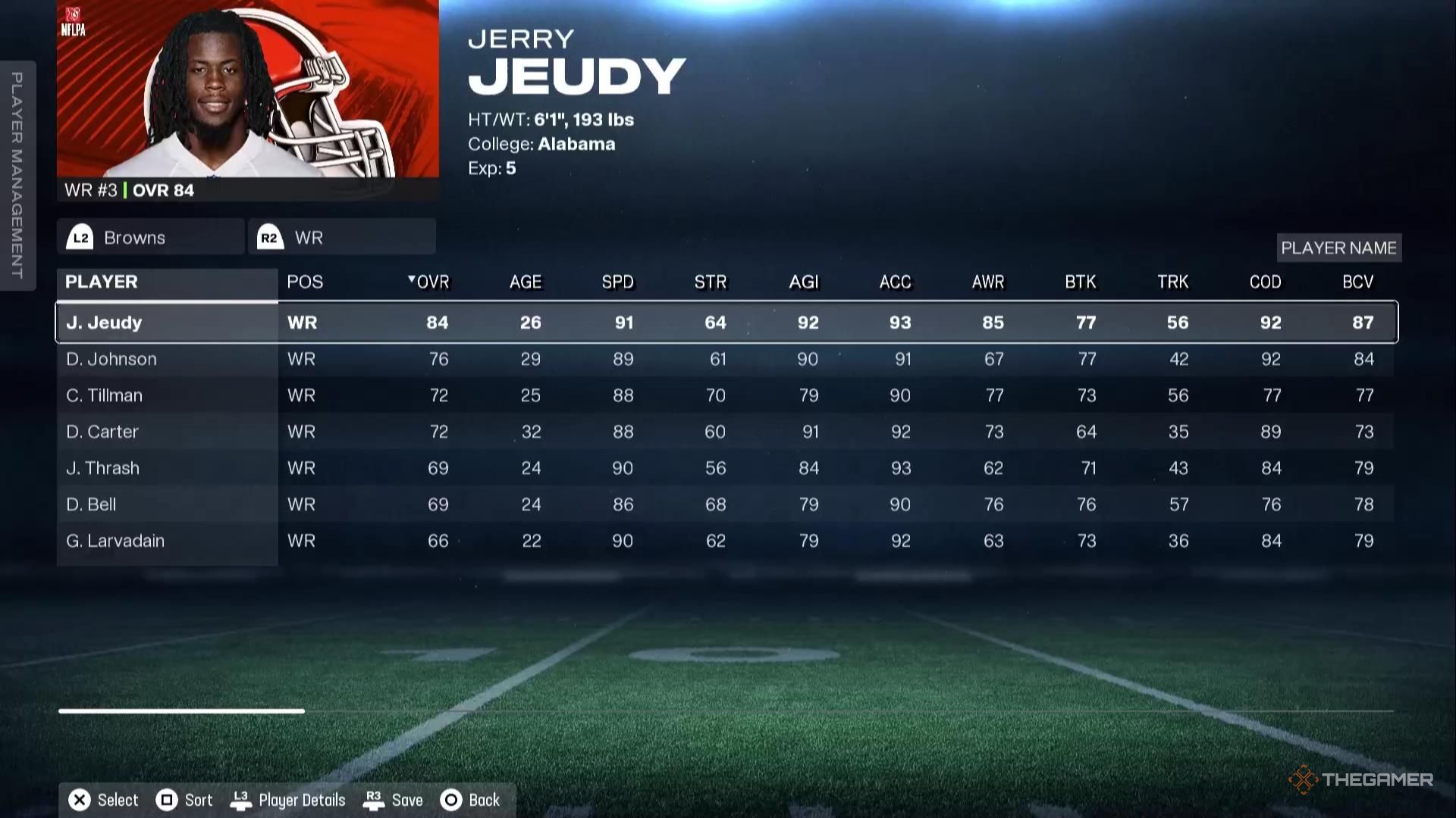 Jerry Jeudy in Madden NFL 26.