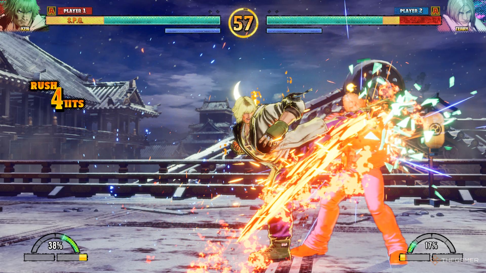 Ken used his JINRAI kick attack.