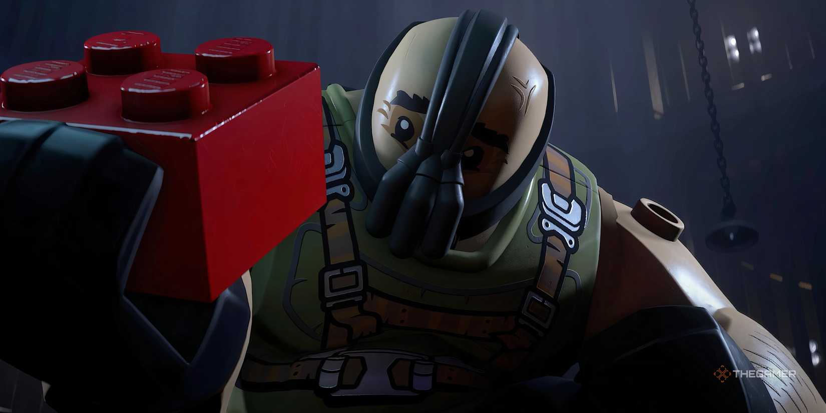 Bain complains about LEGO Batman's red brick: Dark Knight's legacy.
