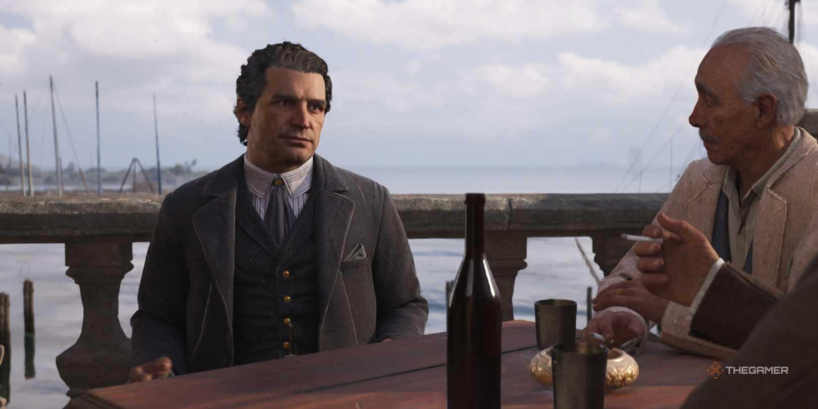 Dons Torisi and Gallante meet Baron Fontanella in Mafia: the old country.