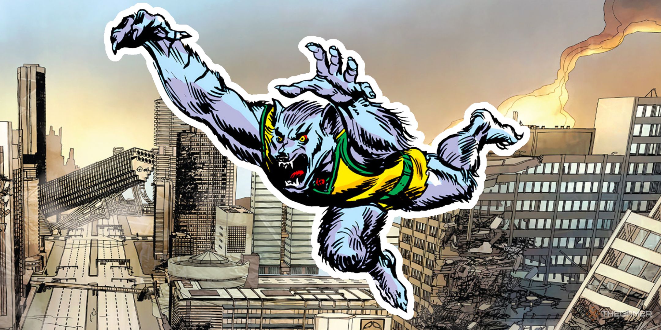 Man-Wolf cut out from the 60's era of the Spider-Man comic.