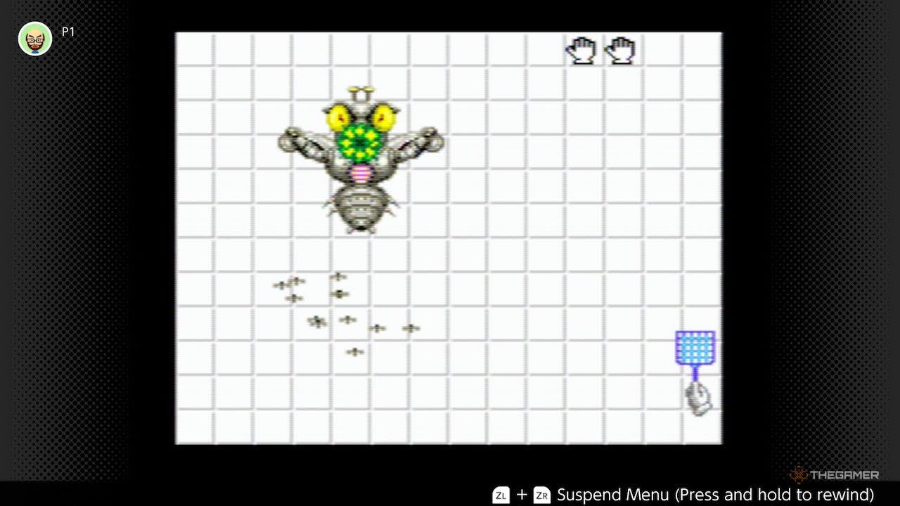 The screenshot from Mario Paint, seems to burn the fly swator flower - and a large mechanical flight.