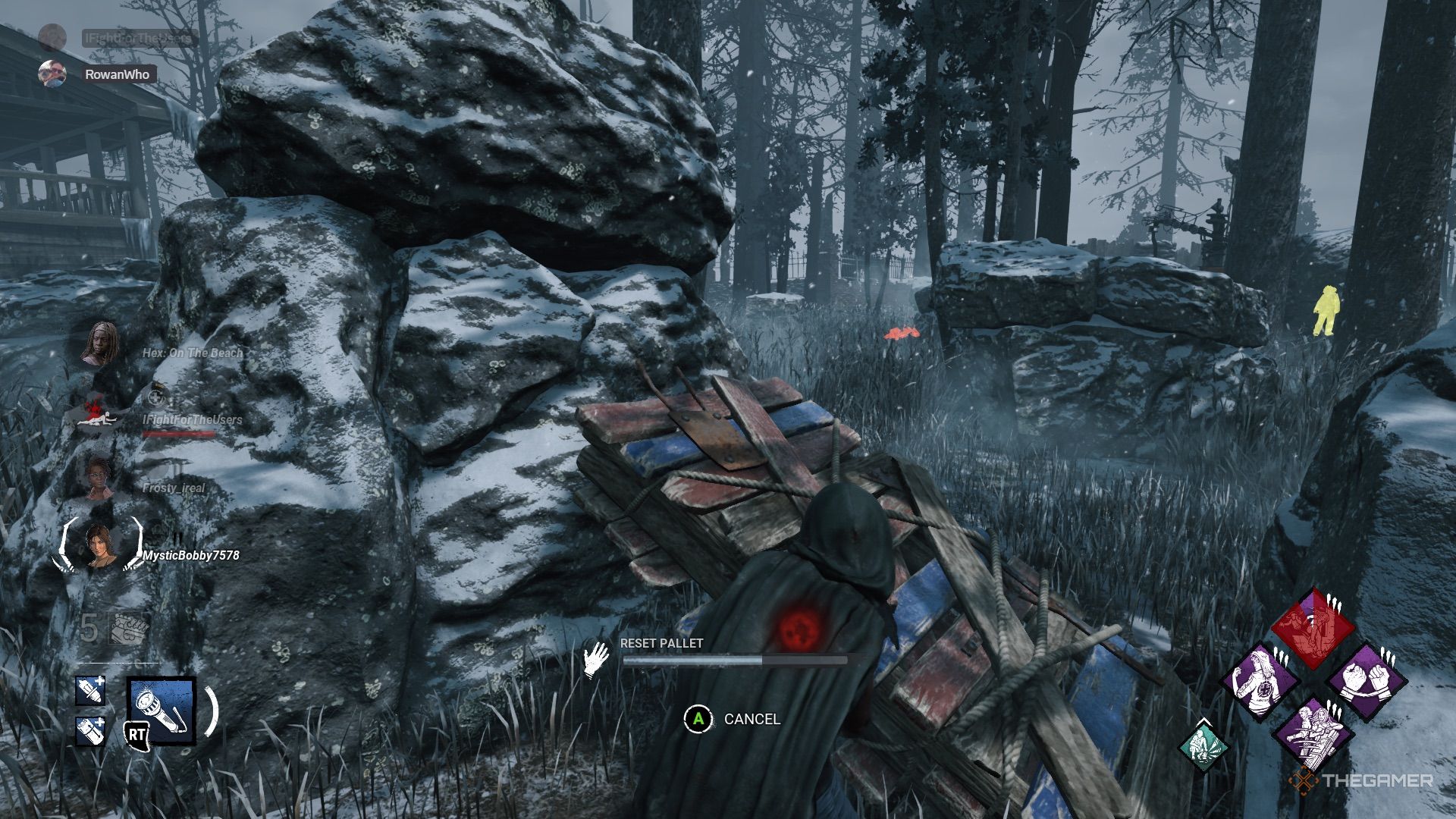 Michonne picked up a palette in a dead daylight.