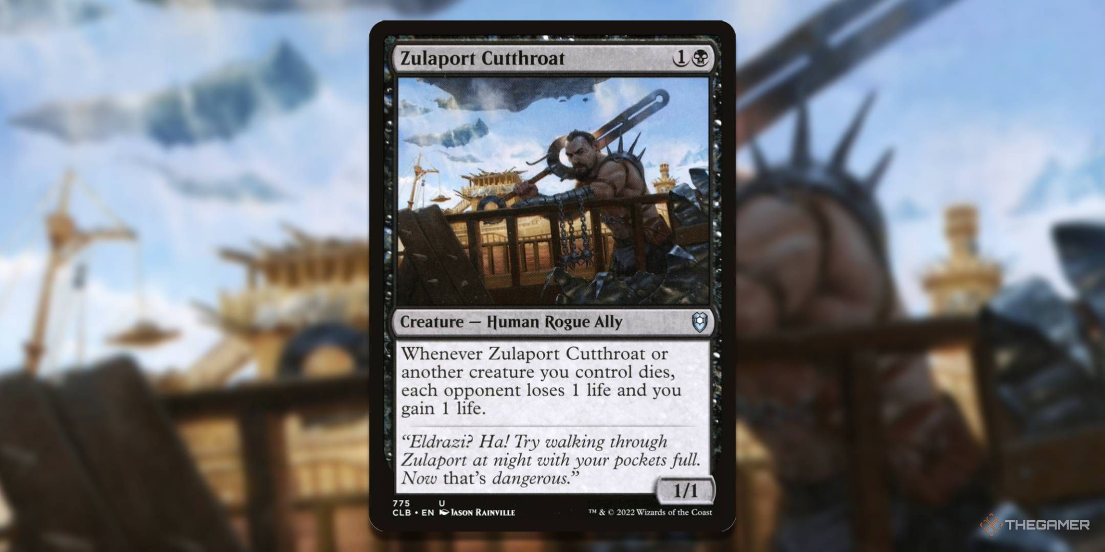 MTG Zulaport Cutthroat card with background art.