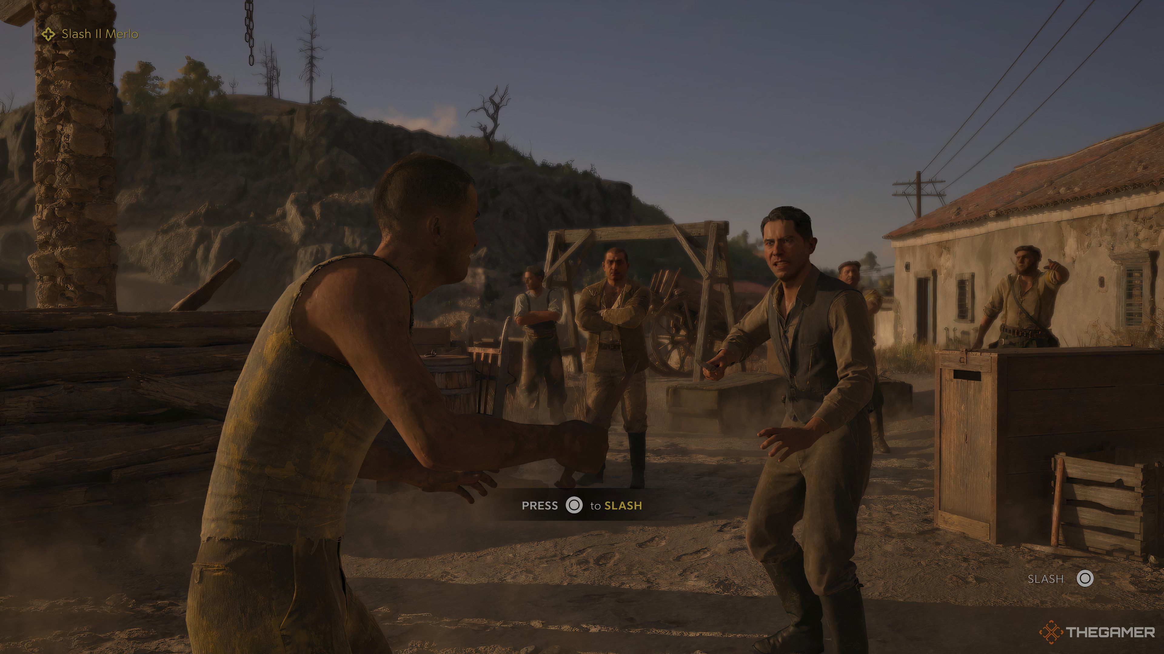 Enzo is fighting Il Merlo in Mafia: Old Country.