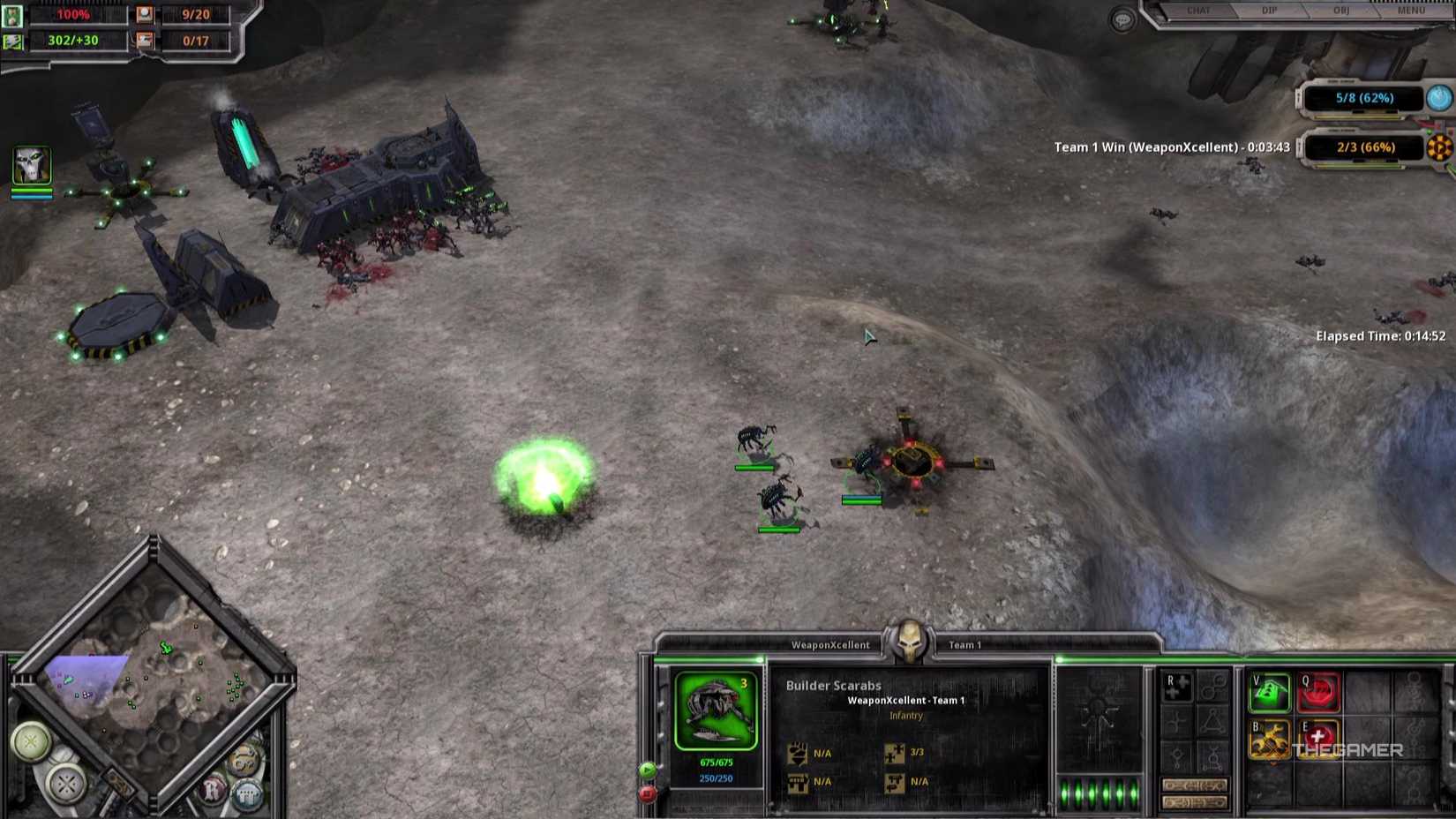 Necrons overruning a Space Marine base in Warhammer 40000 Dawn Of War.
