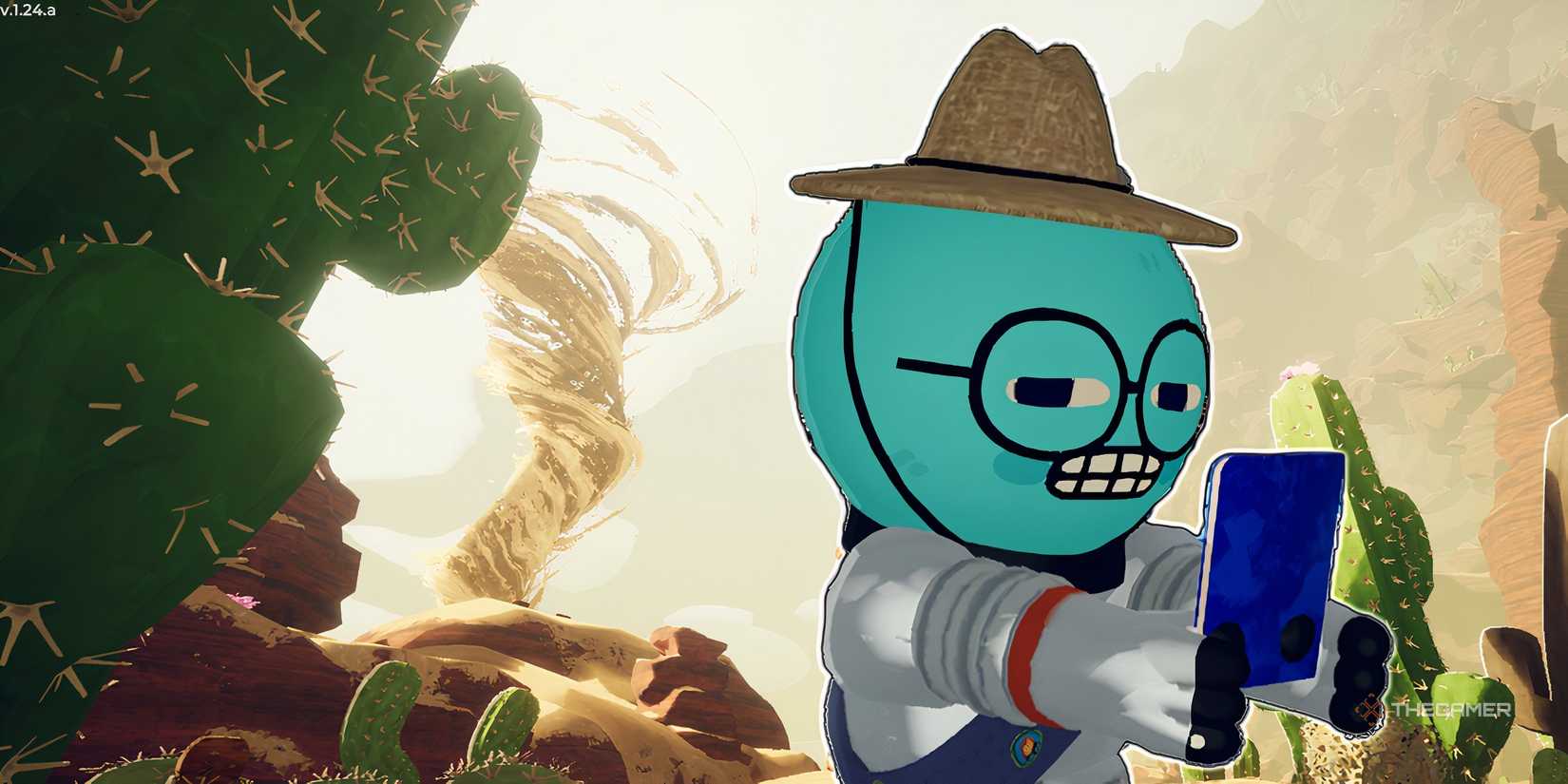 Peak Collage of a desert storm and a disgruntled scout camper.